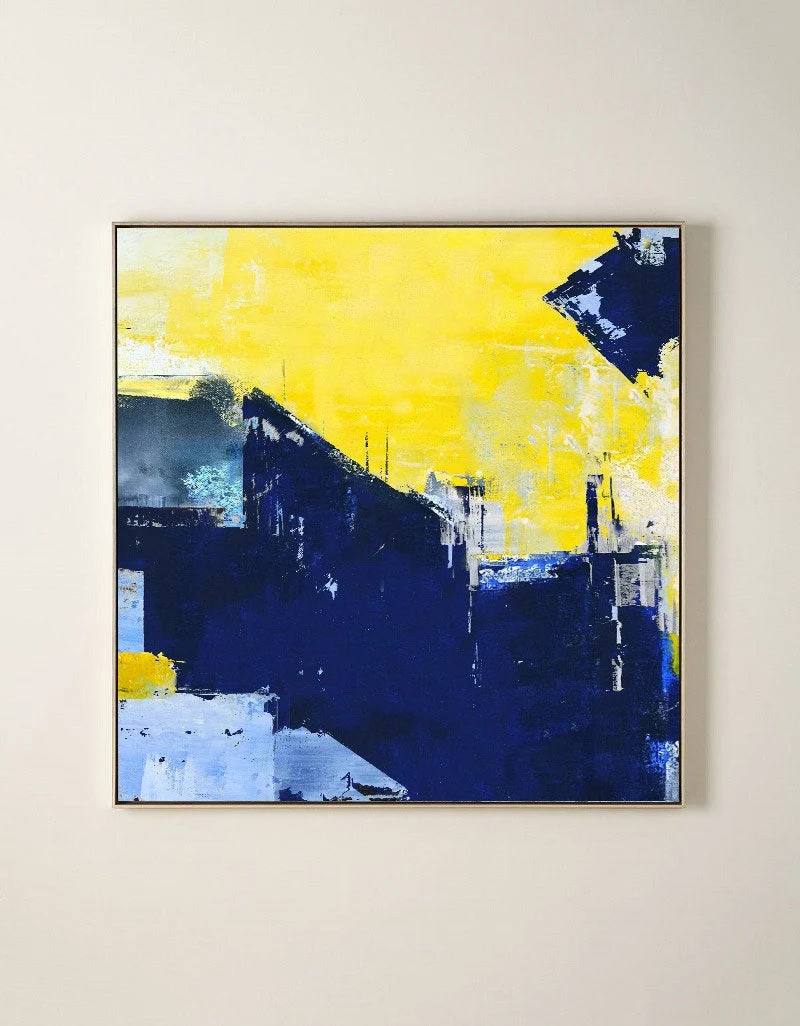 Dining Blue Office Entryway Abstract Canvas Artwork DEV75 wall art
